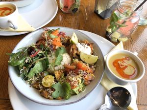 Great diversity on this plate at Wildwood Café in Carlingford