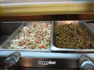 salad with fake meats at Nirvana in Mexico City