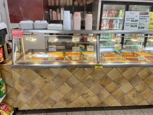 This is the food counter  at India Sweets and Spices in Culver City