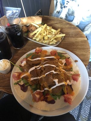 Doner kebab, chick’n club.   at Head of Steam in Durham