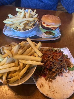 Vegan head of steam gyros and vegan burger   at Head of Steam in Durham