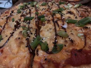 No sin duck pizza  at Head of Steam in Durham