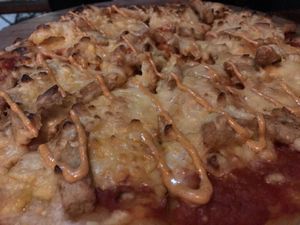 Vegan chicken pizza  at Head of Steam in Durham