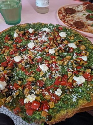 Pizza with pesto base at Humble in South West London