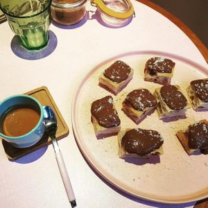 Sweet focaccia with chocolate  at Humble in South West London