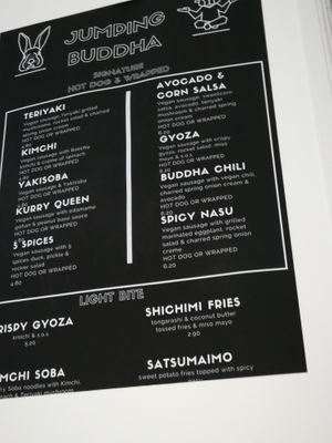 Jumping Buddha menu  at Jumping Buddha in Belfast