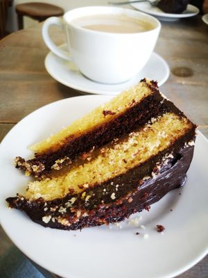 Jaffa cake and coffee at Allison's Eatery in Bury St Edmunds