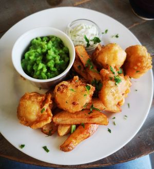 Vegan Fish n Chips at Allison's Eatery in Bury St Edmunds