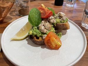 The Little Lotus’s Avo on Toast. at Little Lotus Cafe in Hobart