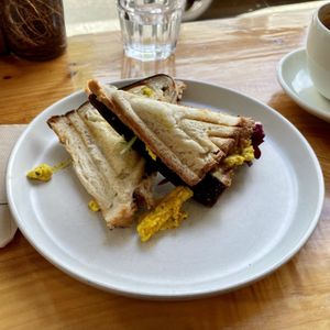 Jaffle of the day. Was yum and filling    at Little Lotus Cafe in Hobart