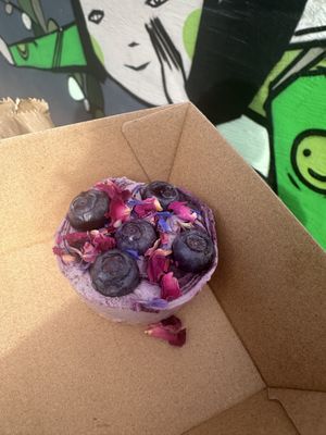 A blueberry cheesecake   at Little Lotus Cafe in Hobart