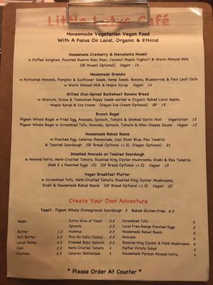 current all day menu 1/2 at Little Lotus Cafe in Hobart