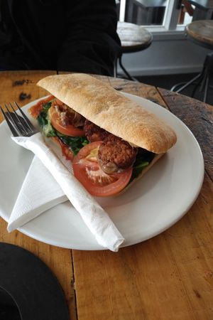 Falafel sub 9 dolls at Hydro Cafe in Twizel