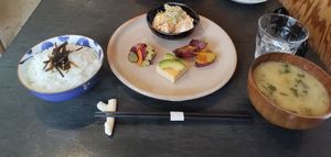 Vegetarian version with tofu and egg(with avocado) at Lorimer in Kyoto