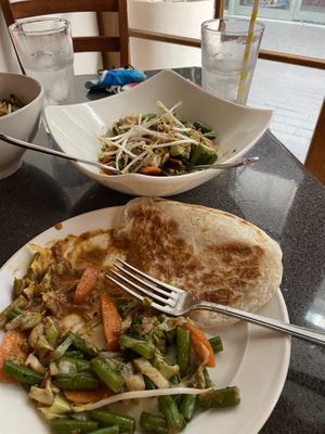 Delicious food, generous servings  curry tofu and mixed veggies   at Bunga Raya in Merimbula