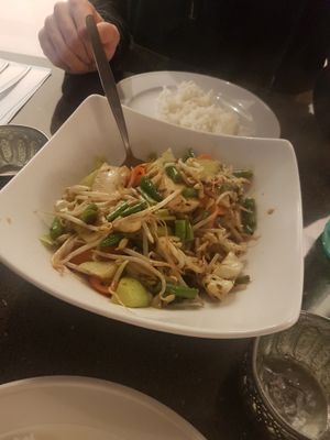 Stir fry chilli and sweet basil (hot)  at Bunga Raya in Merimbula
