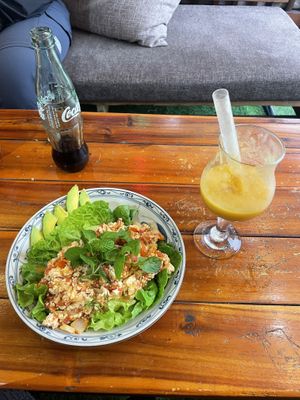 Tofu scramble and a mango banana smoothie   at Mona Lisa Bar Restaurant  in Ninh Binh