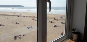 View from our table, nice at The Beachcomber Cafe in Woolacombe