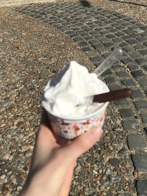 Blurry vegan whippy w bourneville finger  at v360 in Brighton