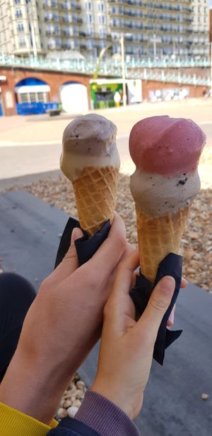Biscoff, cookies and cream and strawberry, cookies and cream at v360 in Brighton