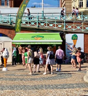 Vegan soft-serve, sunshine and seafront ❤️ at v360 in Brighton