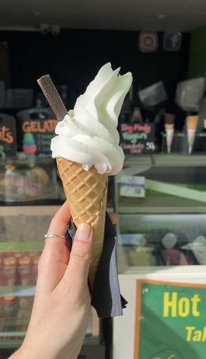 Whippy with a ‘flake’ (choc stick)  at v360 in Brighton