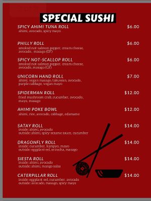 Page 2 vegan menu at Otani in Mayfield Heights