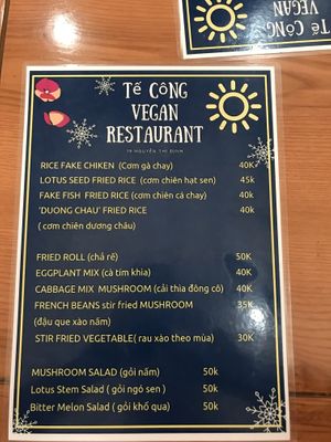 Menu 1 at Nha Hang Chay Hieu & Thuong in Qui Nhon