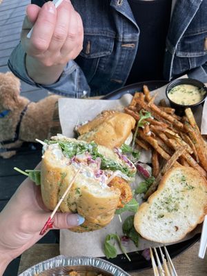 Fried shrimp po boy at Vegan Food House in Dallas