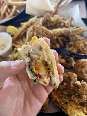 Inside of the po-boy  at Vegan Food House in Dallas