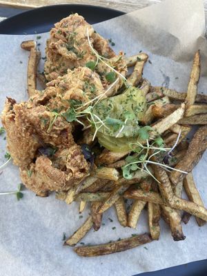 chick’em basket! so yummy!  at Vegan Food House in Dallas