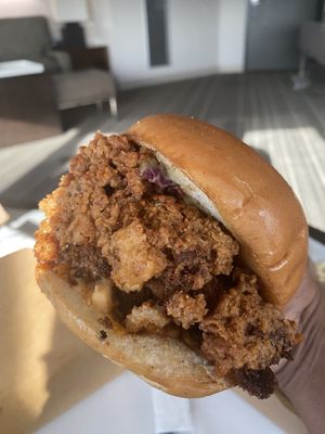 Nashville hot chicken. Delicious !  at Vegan Food House in Dallas
