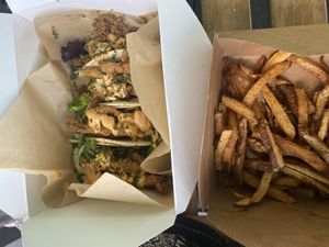 Fish tacos  at Vegan Food House in Dallas