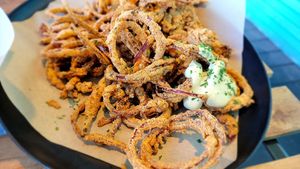 Onion strings at Vegan Food House in Dallas