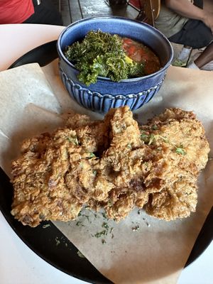 Chickn’ and Grits  at Vegan Food House in Dallas