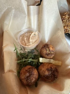 Hush puppies  at Vegan Food House in Dallas