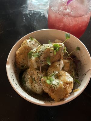 Cauliflower wing (huge chunks and creamy sauce)  at Vegan Food House in Dallas