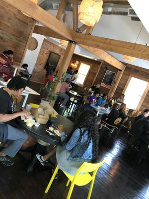 Inside the restaurant  at Vegan Food House in Dallas