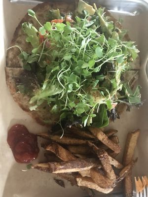 Avocado “mozzarella” flatbread at Vegan Food House in Dallas