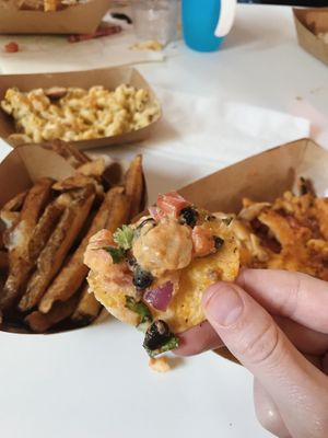 Creole Shrimp Nachos 🤤 at Vegan Food House in Dallas