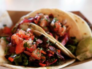 Blackened shrimp taco at Vegan Food House in Dallas