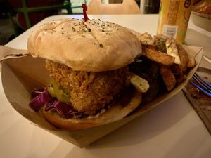 HONEY DRIP No Chicken, Chicken Sandwhich at Vegan Food House in Dallas