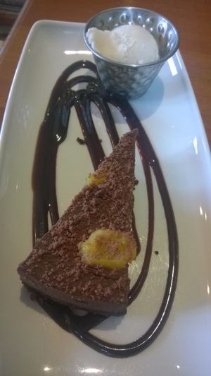Chocolate orange slice at Harvester in North Shields