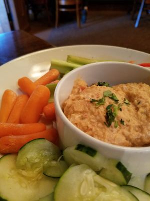 Southwestern Hummus, with vegetables at Black Walnut Cafe in Austin