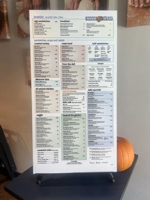 Menu  at Beyond Bread - N Campbell Ave in Tucson