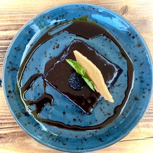 Choc fudge cake   at The Olive Tree in Mallorca