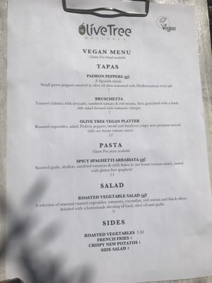 Really good options!  at The Olive Tree in Mallorca