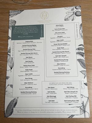 Menu   at Mama Makan in Amsterdam