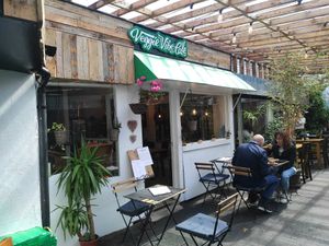 Outside at Veggie Vibe Cafe in Blackrock
