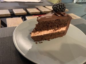 Vegan chocolate cake   at Veggie Vibe Cafe in Blackrock